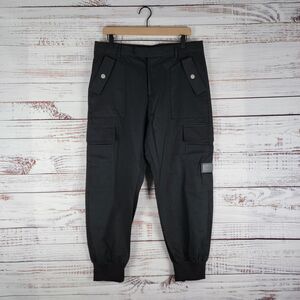 Blvck Paris Classic Cargo Pants Womens Size L Large Black Jogger Street Wear EUC